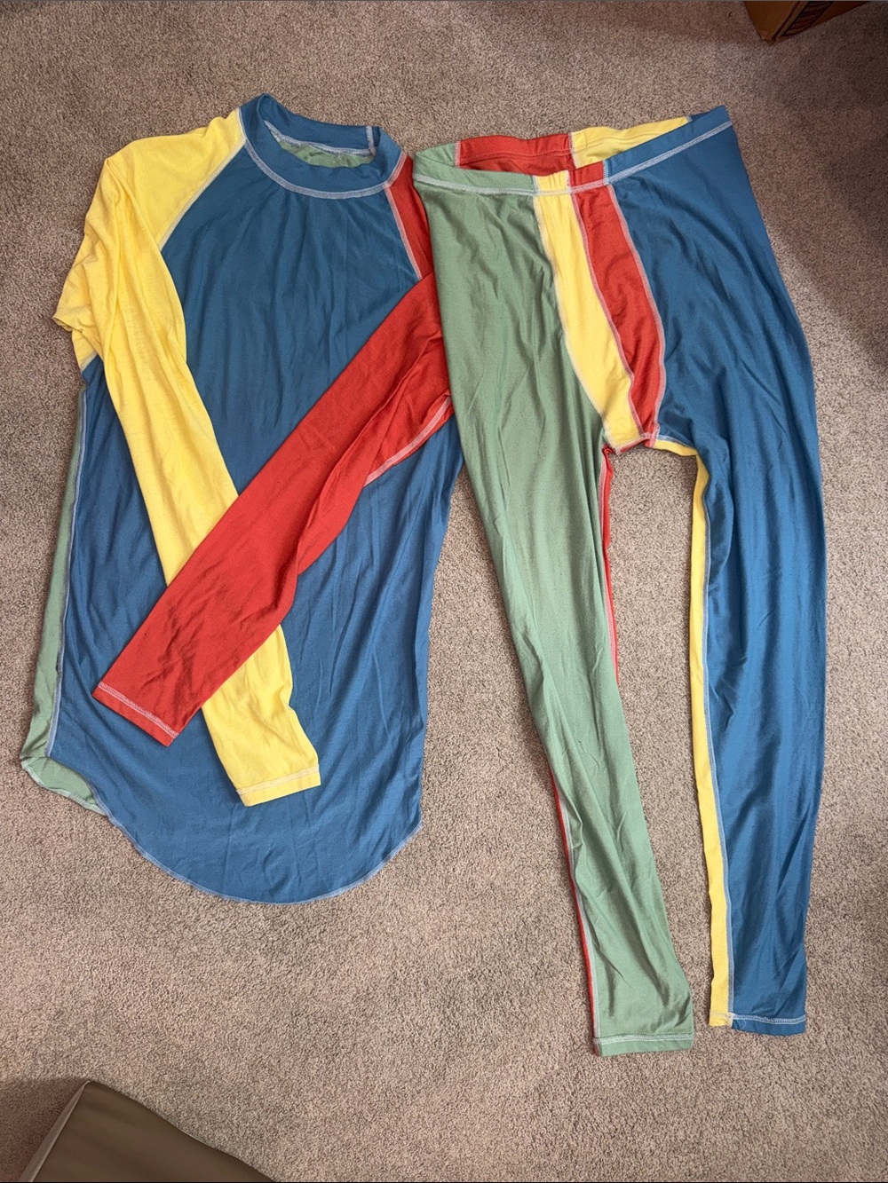 Frank Dandy bamboo Colorblock Long Johns Thermals underwear set L/XL